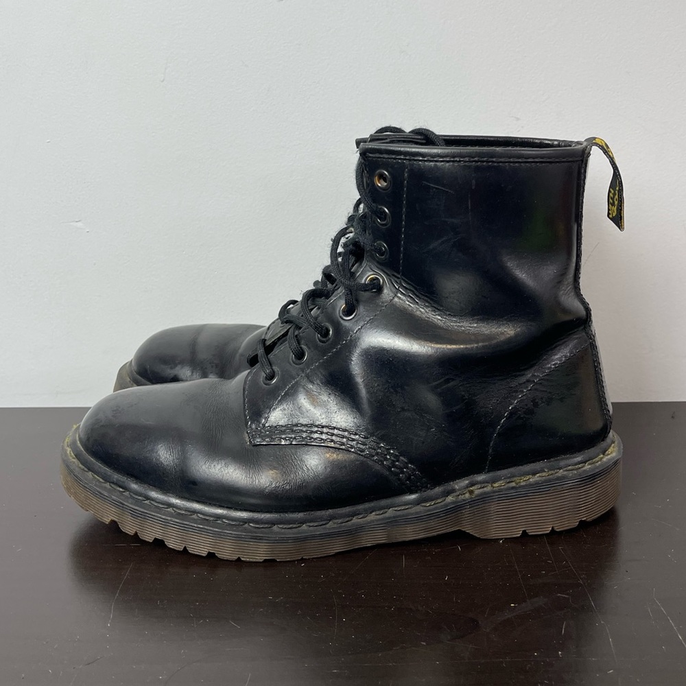 Dr. Martens Black Leather Lace-Up Combat Boots